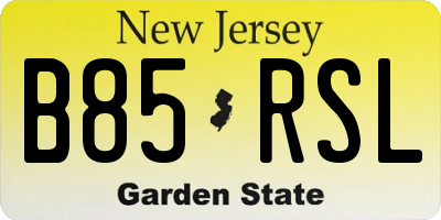 NJ license plate B85RSL
