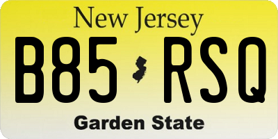 NJ license plate B85RSQ