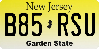 NJ license plate B85RSU