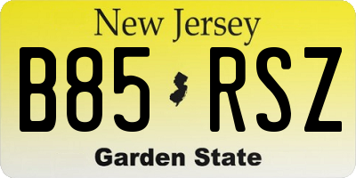 NJ license plate B85RSZ