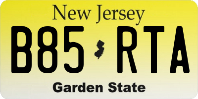 NJ license plate B85RTA