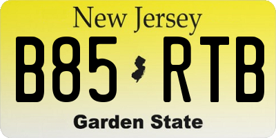 NJ license plate B85RTB