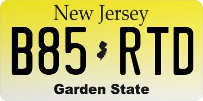 NJ license plate B85RTD