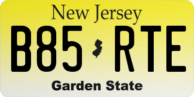NJ license plate B85RTE