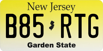 NJ license plate B85RTG