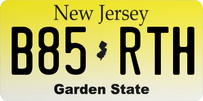 NJ license plate B85RTH