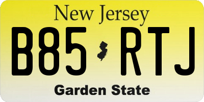 NJ license plate B85RTJ