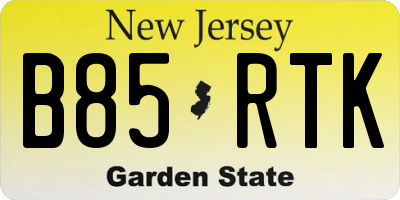 NJ license plate B85RTK