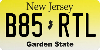 NJ license plate B85RTL
