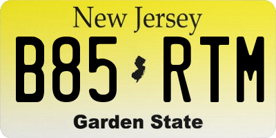 NJ license plate B85RTM