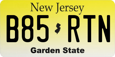 NJ license plate B85RTN