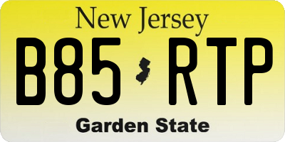 NJ license plate B85RTP