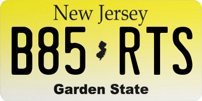 NJ license plate B85RTS