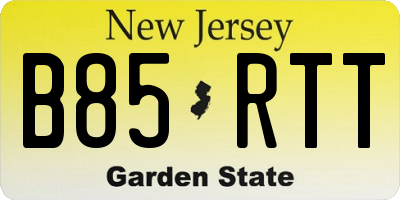 NJ license plate B85RTT
