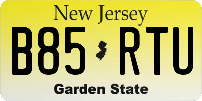 NJ license plate B85RTU