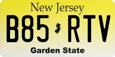 NJ license plate B85RTV