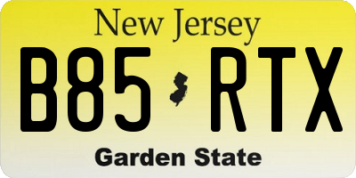 NJ license plate B85RTX