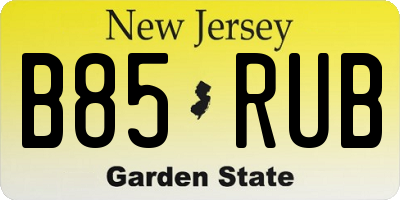 NJ license plate B85RUB