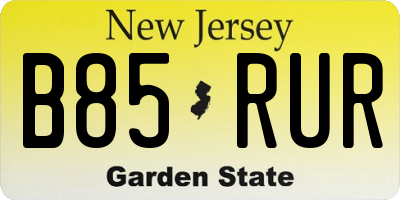 NJ license plate B85RUR