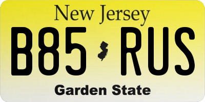 NJ license plate B85RUS