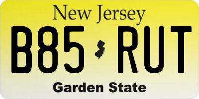 NJ license plate B85RUT