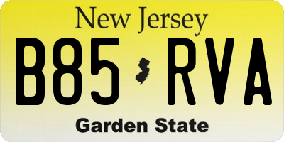 NJ license plate B85RVA