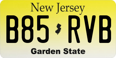 NJ license plate B85RVB