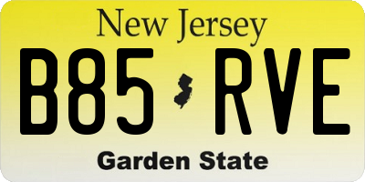 NJ license plate B85RVE