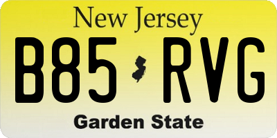 NJ license plate B85RVG