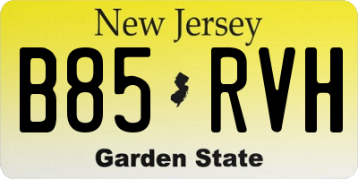 NJ license plate B85RVH
