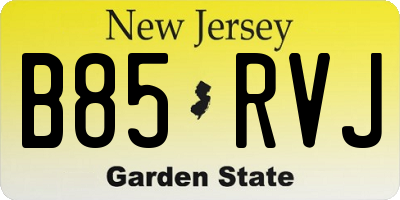 NJ license plate B85RVJ