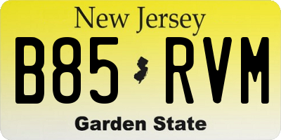 NJ license plate B85RVM