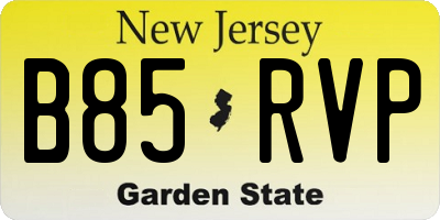 NJ license plate B85RVP