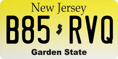 NJ license plate B85RVQ