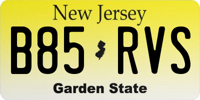 NJ license plate B85RVS