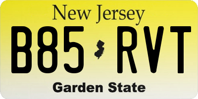 NJ license plate B85RVT