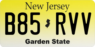 NJ license plate B85RVV