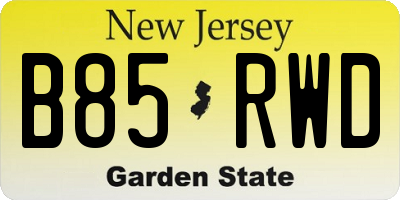 NJ license plate B85RWD