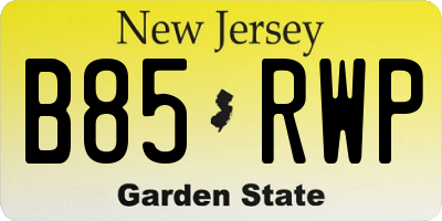 NJ license plate B85RWP