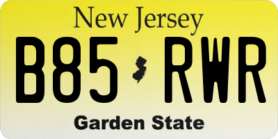 NJ license plate B85RWR
