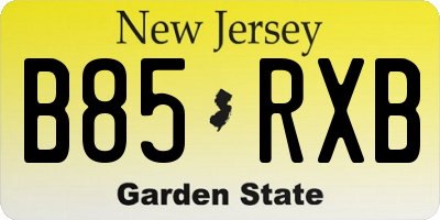 NJ license plate B85RXB