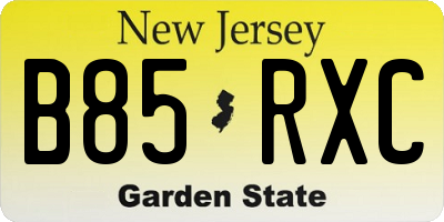 NJ license plate B85RXC