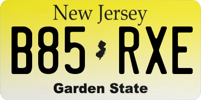 NJ license plate B85RXE