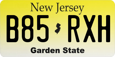 NJ license plate B85RXH