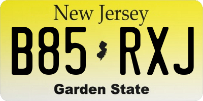 NJ license plate B85RXJ