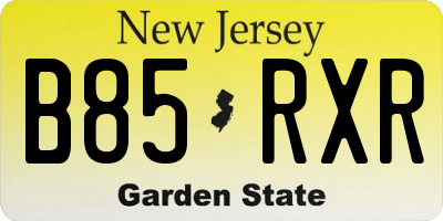 NJ license plate B85RXR