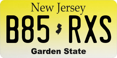 NJ license plate B85RXS