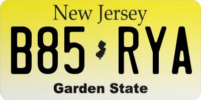 NJ license plate B85RYA