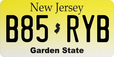NJ license plate B85RYB