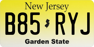 NJ license plate B85RYJ